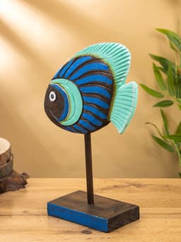 Сувенир «Рыба синяя», на подставке, 25×7×33 см, дерево