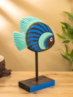 Сувенир «Рыба синяя», на подставке, 25×7×33 см, дерево