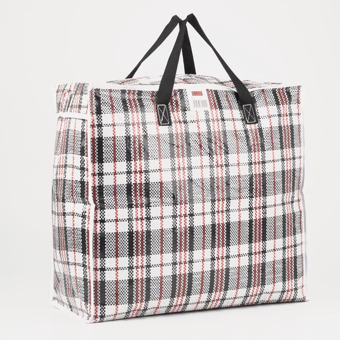 Сумка хозяйственная TUZ на молнии, 38 л, 46×20×41 см, белая/чёрная