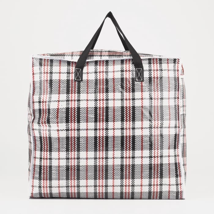 Сумка хозяйственная TUZ на молнии, 38 л, 46×20×41 см, белая/чёрная