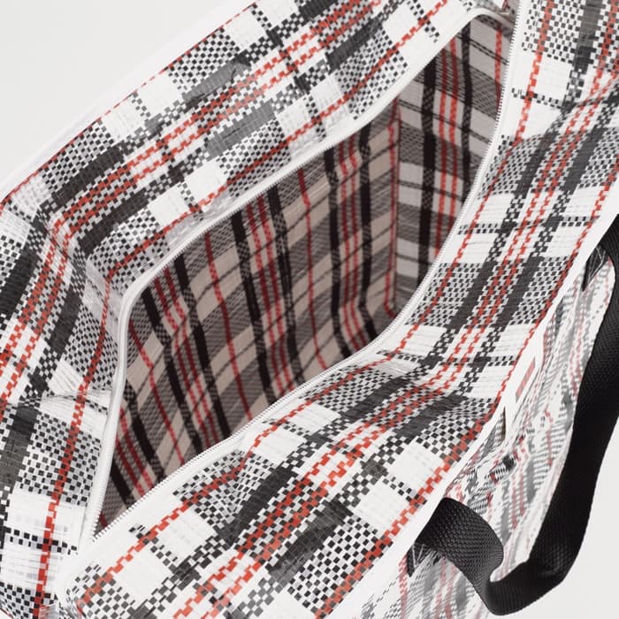 Сумка хозяйственная TUZ на молнии, 38 л, 46×20×41 см, белая/чёрная