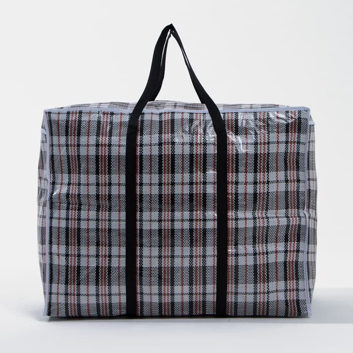 Сумка хозяйственная TUZ на молнии, 105 л, 64×32×51 см, белая/чёрная