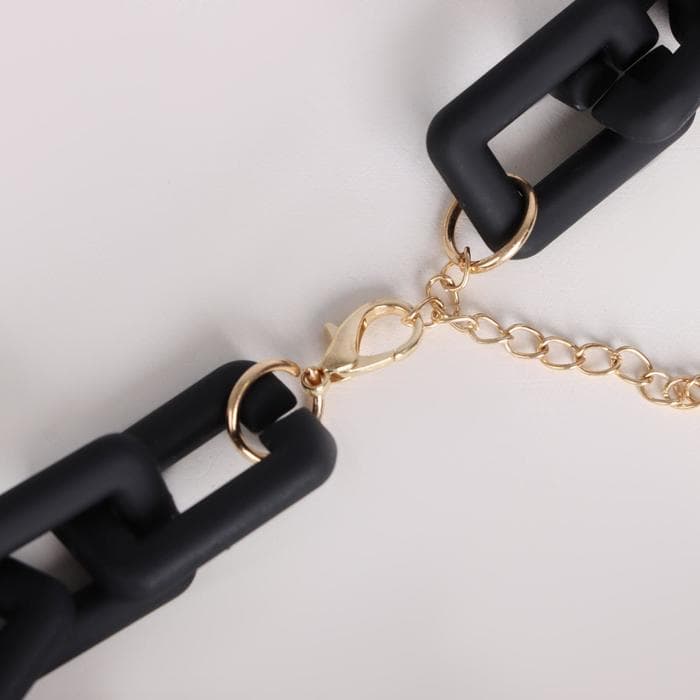 Колье «Цепь», прямые углы, чёрное, 48 см