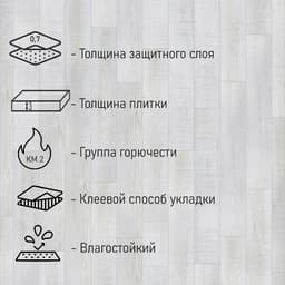 Плитка ПВХ для пола Tarkett LOUNGE NORDIC, 914×152 мм, толщина 3 мм, 2.09 м²