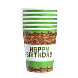 Одноразовая посуда бумажная Happy birthday, 6 тарелок, 6 стаканов