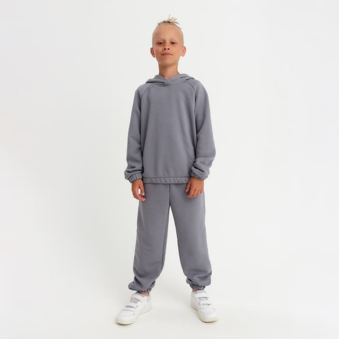 Костюм детский (худи, брюки) MINAKU, серый, рост 128 см