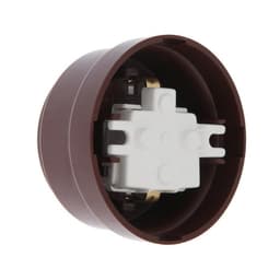 Розетка BYLECTRICA Ретро РА16-0202, 16 А, одноместная, наружная, с заземлением, без крышки, IP20, коричневая