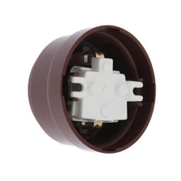 Розетка BYLECTRICA Ретро РА16-0206, 16 А, одноместная, наружная, с заземлением, со шторкой, IP20, коричневая