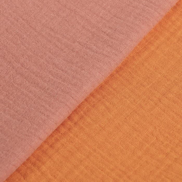 Пелёнки муслиновые «Крошка Я», 135×100 см, набор 2 шт., 100 % хлопок, оранжевая, розовая