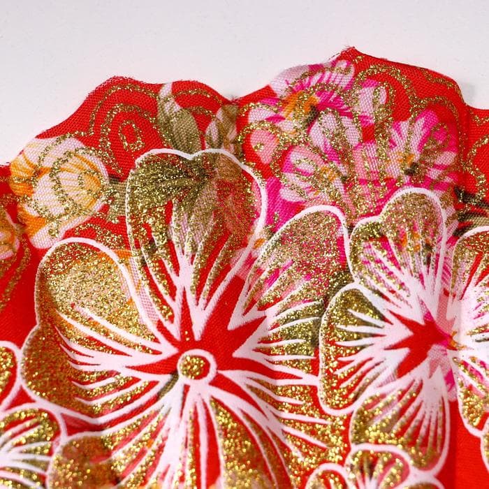 Веер складной «Цветочный рай», пластик, текстиль, широкие лопасти, блёстки, 23 см, МИКС