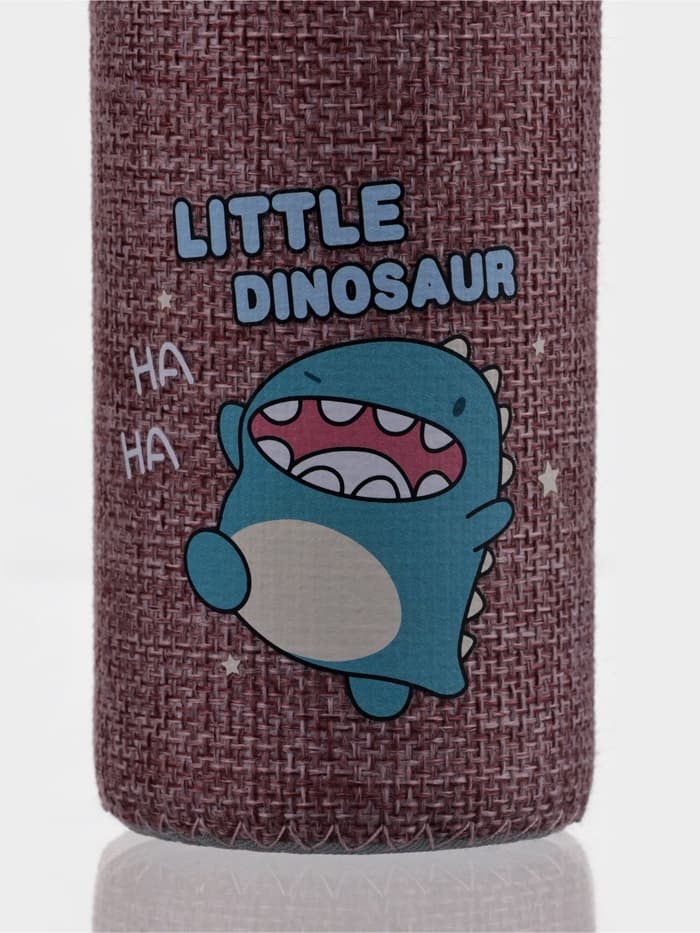 Бутылка для воды в чехле «Дино», 300 мл, h=17 см, стекло, рисунок МИКС