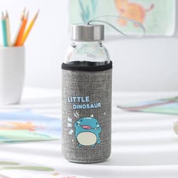 Бутылка для воды в чехле «Дино», 300 мл, h=17 см, стекло, рисунок МИКС