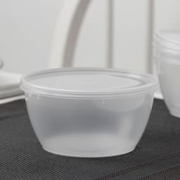Контейнер одноразовый с крышкой «Супница», 360 мл, пластик, d=11.2 см, прозрачный
