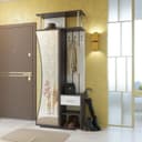 Прихожая «Саша 18», 900 x 360 x 2150 мм, ЛДСП, зеркало, ясень анкор тёмный / светлый