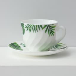 Столовый сервиз «Лист папоротника», 37 предметов, стеклокерамика, белый