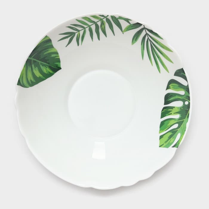 Столовый сервиз «Лист папоротника», 37 предметов, стеклокерамика, белый