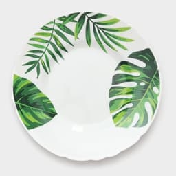 Столовый сервиз «Лист папоротника», 37 предметов, стеклокерамика, белый