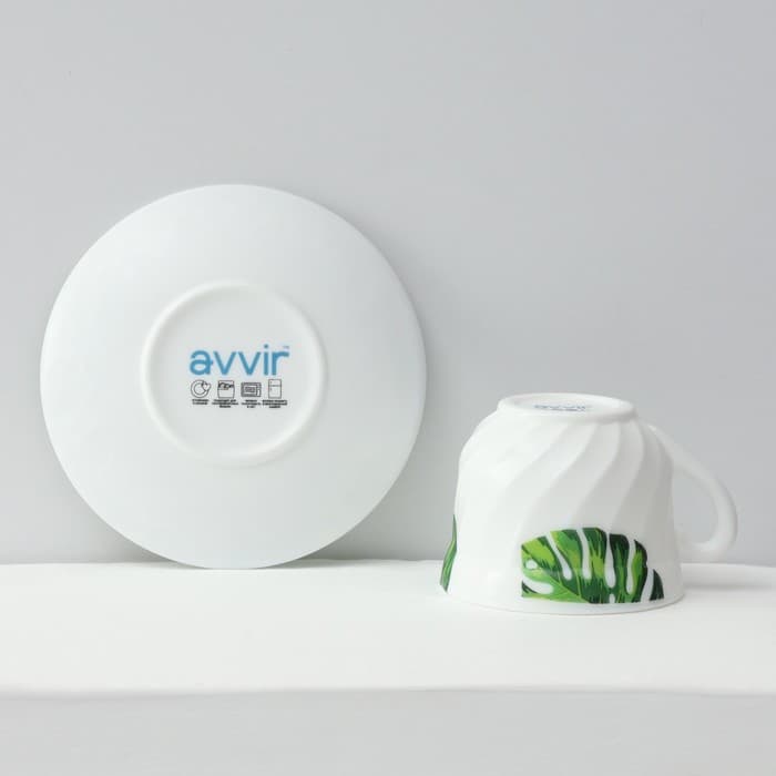 Столовый сервиз «Лист папоротника», 37 предметов, стеклокерамика, белый