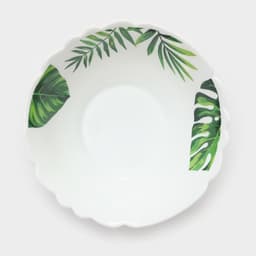 Столовый сервиз «Лист папоротника», 37 предметов, стеклокерамика, белый