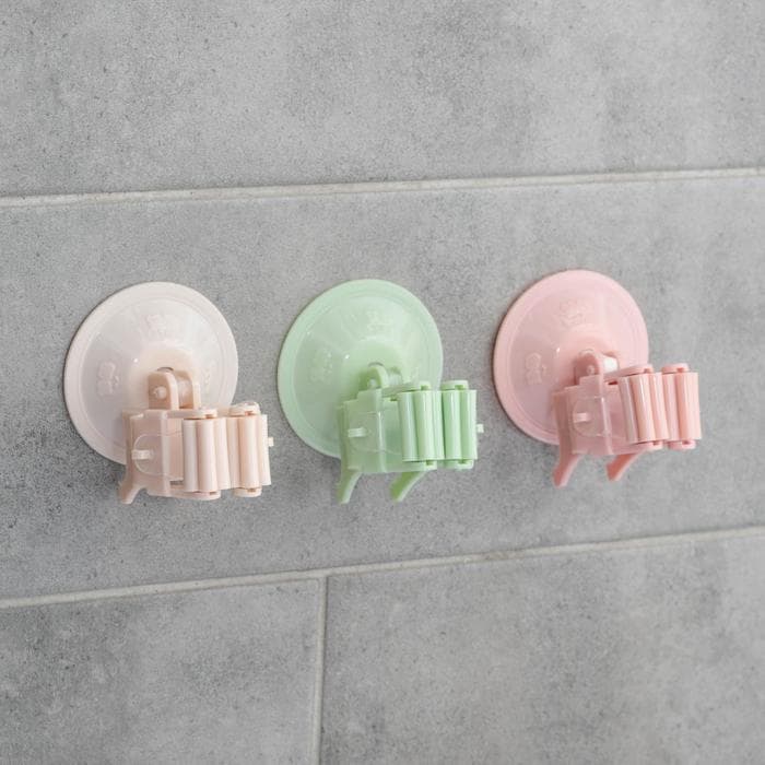 Держатель для уборочного инвентаря на вакуумной присоске, 5.5×5.5×7 см, МИКС