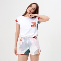 Футболка домашняя с карманом женская KAFTAN «Цветы», размер 40-42