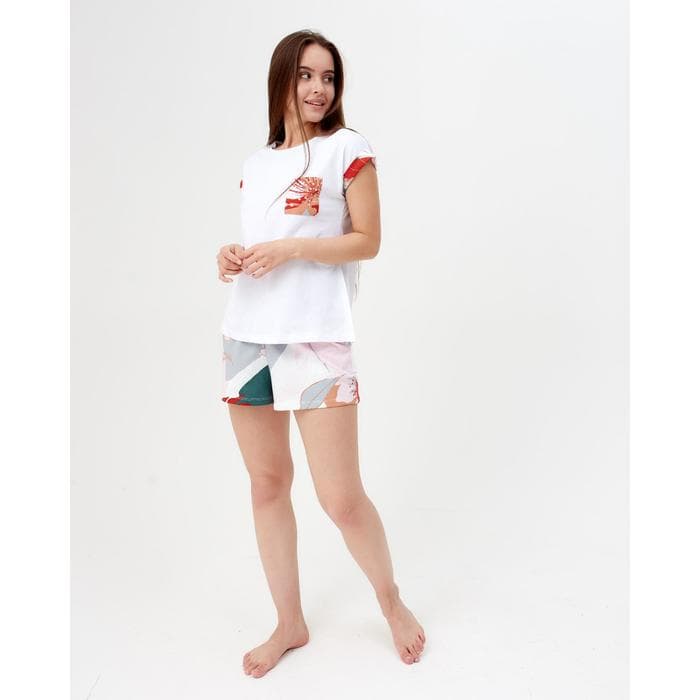 Футболка домашняя с карманом женская KAFTAN «Цветы», размер 40-42