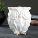 Копилка для денег «Сова оригами», гипс, белая, 11×9.5×13.5 см