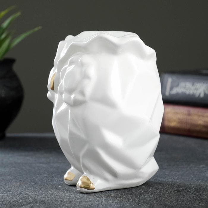 Копилка для денег «Сова оригами», гипс, белая, 11×9.5×13.5 см