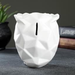 Копилка для денег «Сова оригами», гипс, белая, 11×9.5×13.5 см