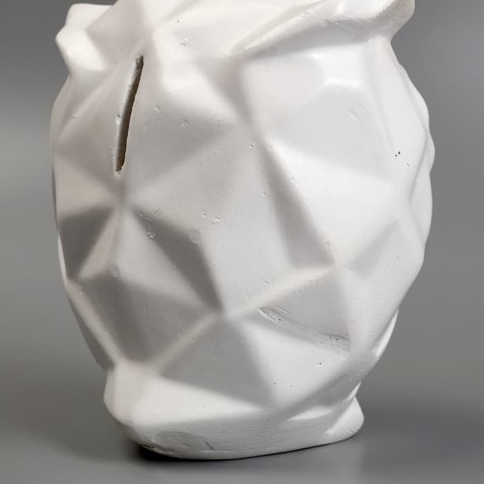 Копилка для денег «Сова оригами», гипс, белая, 11×9.5×13.5 см
