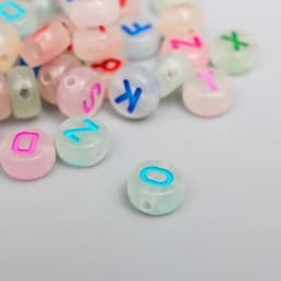 Бусины для творчества акрил фосфорные «Английский алфавит», набор 20 г, 0.4×0.7×0.7 см