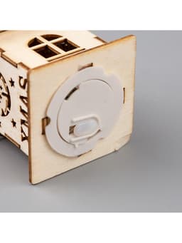 Ёлочная игрушка «Домик с колокольчиками», 6×4.5×4.5 см, от батареек, свечение тёплое белое