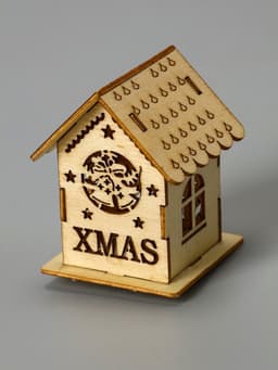 Ёлочная игрушка «Домик с колокольчиками», 6×4.5×4.5 см, от батареек, свечение тёплое белое