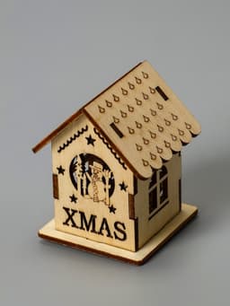 Ёлочная игрушка «Домик со снеговиком», 6×4.5×4.5 см, от батареек, свечение тёплое белое