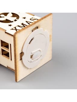 Ёлочная игрушка «Домик с ангелом», 6×4.5×4.5 см, от батареек, свечение тёплое белое