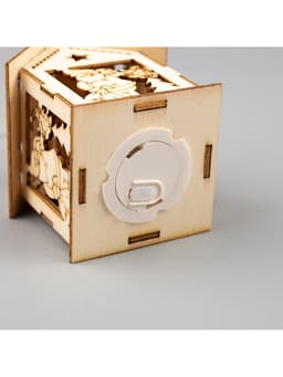 Ёлочная игрушка «Домик с Дедом Морозом и ёлкой», 7.5×6.5×6 см, от батареек, свечение тёплое белое