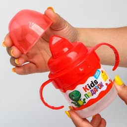 Поильник детский M&B «Kids подарок» с твёрдым носиком, от 9 мес., 140 мл., с ручками, красный