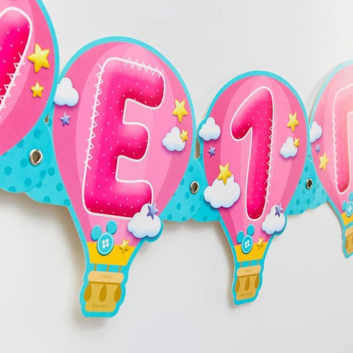 Гирлянда на люверсах «Мне 1 год», длина 137 см, Минни Маус