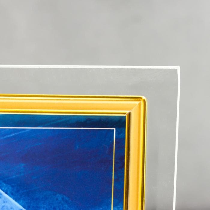 Стеклянная фоторамка для фото 10×15 см «Горизонталь», с золотом