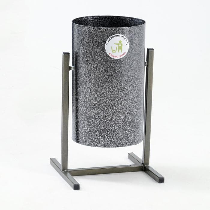 Урна уличная «Круг», 18 л, бак 0.5 мм, 54×31×31 см, серебристая