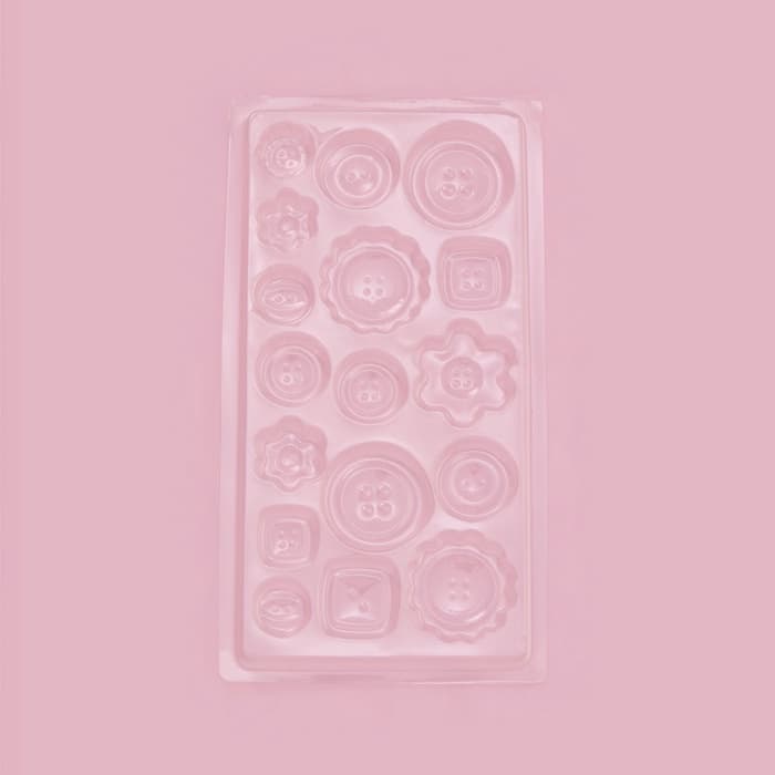 Форма для шоколада и конфет «Пуговки», 22×11 см, 17 ячеек, пластик, прозрачная