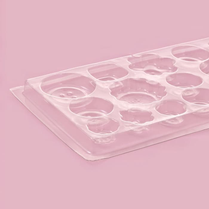 Форма для шоколада и конфет «Пуговки», 22×11 см, 17 ячеек, пластик, прозрачная