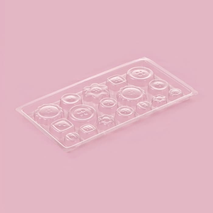 Форма для шоколада и конфет «Пуговки», 22×11 см, 17 ячеек, пластик, прозрачная