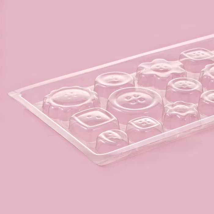 Форма для шоколада и конфет «Пуговки», 22×11 см, 17 ячеек, пластик, прозрачная