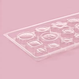 Форма для шоколада и конфет «Пуговки», 22×11 см, 17 ячеек, пластик, прозрачная