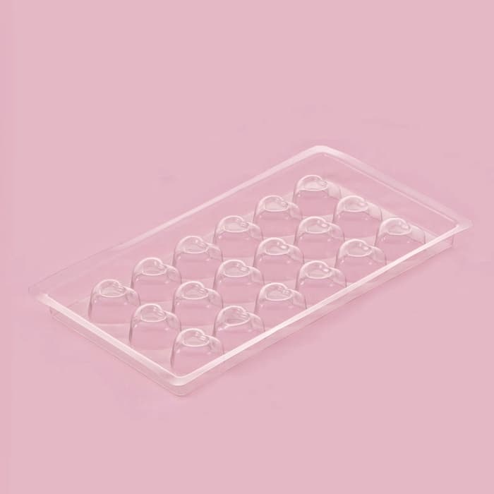 Форма для шоколада и конфет «Сердца», 18 ячеек, 22×11 см, пластик, прозрачная