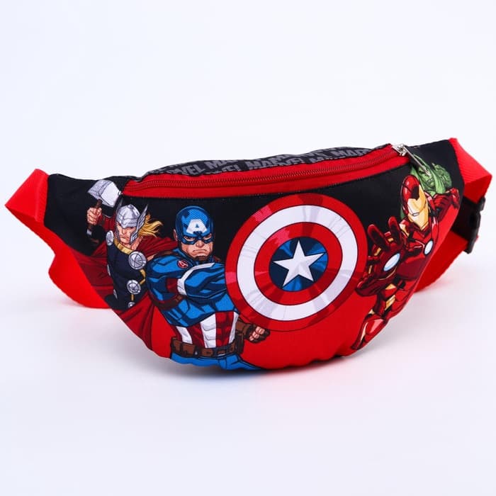 Сумка поясная детская для мальчика, 25×6×13 см, Мстители