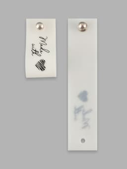 Бирка с кнопкой Made with love, 8×1.8 см, 10 шт., белая, чёрная