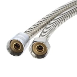 Душевой шланг ZEIN Z28PS, 200 см, цинковые гайки 1/2", латунная втулка, нержавеющая сталь, Имп/Имп