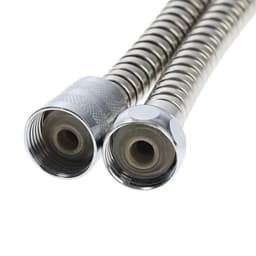 Душевой шланг ZEIN Z46PS, 150 см, цинковые гайки 1/2", пластиковые втулки, нержавеющая сталь, Имп/Имп